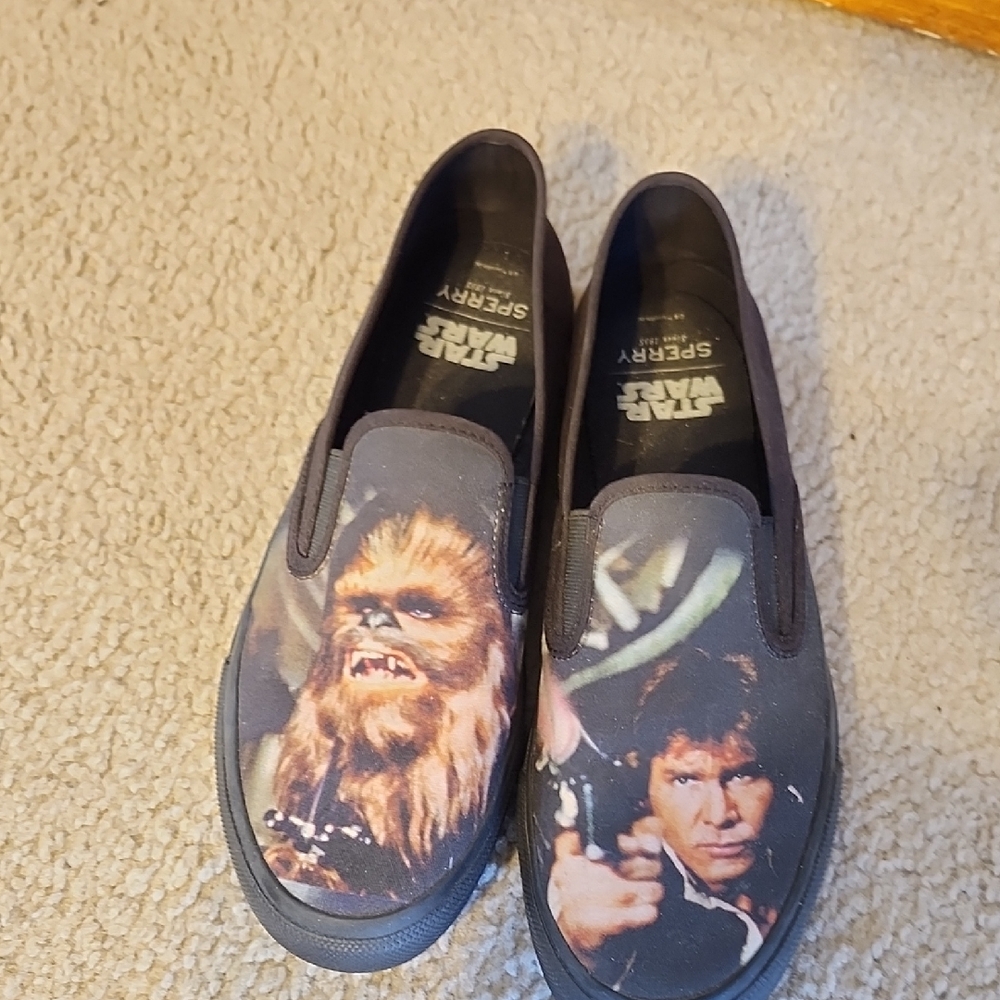 Star Wars Character Print Slip-On Shoes - Black and Brown